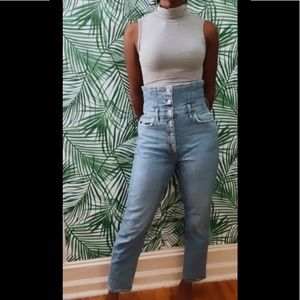 GUESS High Waist Button Up Mom Jeans